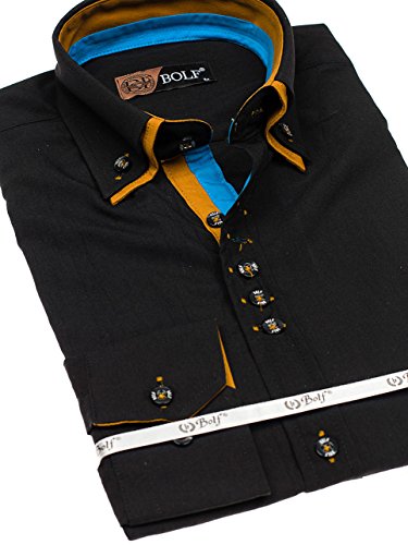 BOLF - Camicia Casual - Maniche Lunghe - Uomo