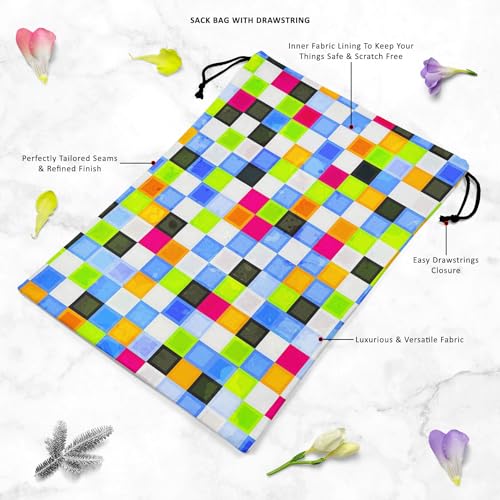 Image of ArtzFolio Grunge Squares D2 | Reusable Sack Bag | Bag for Gym, Storage, Vegetable & Travel