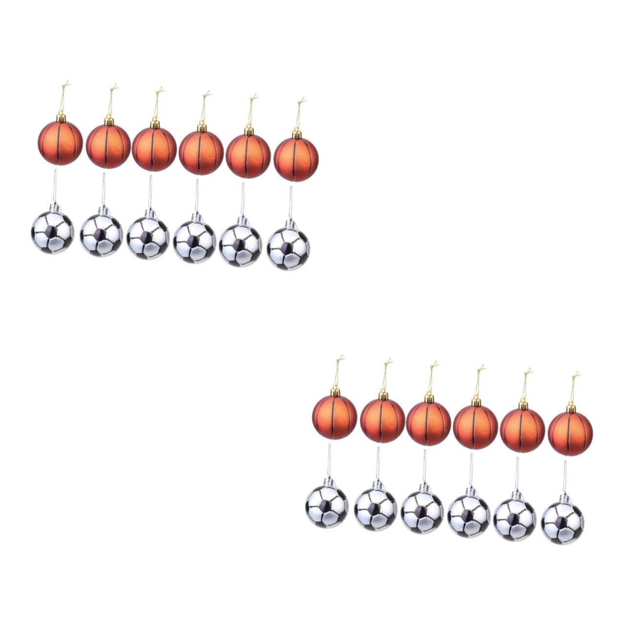 ABOOFAN 2 Juegos De 12 Adornos Navideños con Temática Deportiva Adornos Únicos para Árbol De Navidad.