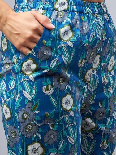 Image of Women's Floral Printed Kurti and Palazzo Set | Sleeveless Ethnic Co-Ord Set