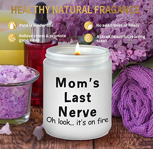 Mrssbea Mom Candles, Lavender Scented Frosted Glass Jar Candle For Mom, Mothers Day Gifts For Mom From Daughter Son, Funny Relaxing Birthday Retirement Christmas Gifts For Mom(Lavender) #TOP6