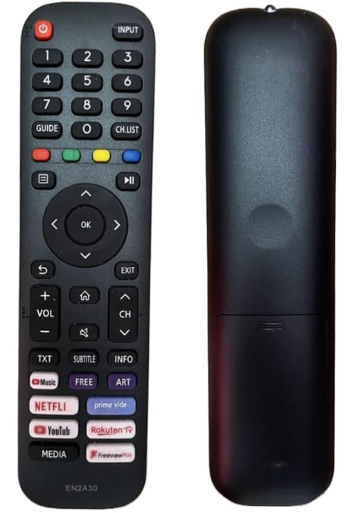 Neu Ersetzt Hisense EN2A30 EN2G30H Fernbedienung für Hisense VIDAA TV 43A7300FTUK 50A7300FTUK 55A7300FTUK 65A7300FTUK - Keine Programmierung erforderlich