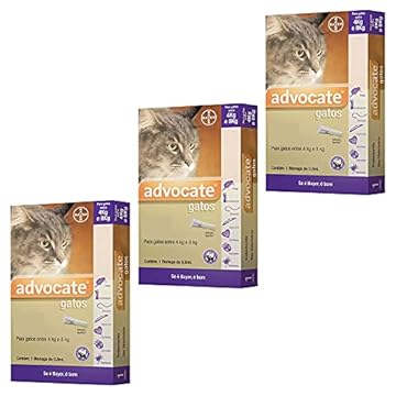 Combo 3un Advocate Gatos 4 A 8kg Pulgas e Carrapatos 0,8ml