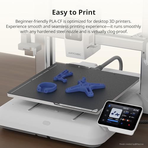 Image of ANYCUBIC Carbon Fiber PLA Filament 1.75mm, PLA-CF Enhanced Rigidity 3D Printer Filament, Matte Texture, 1KG Reusable Spool, Lava Grey