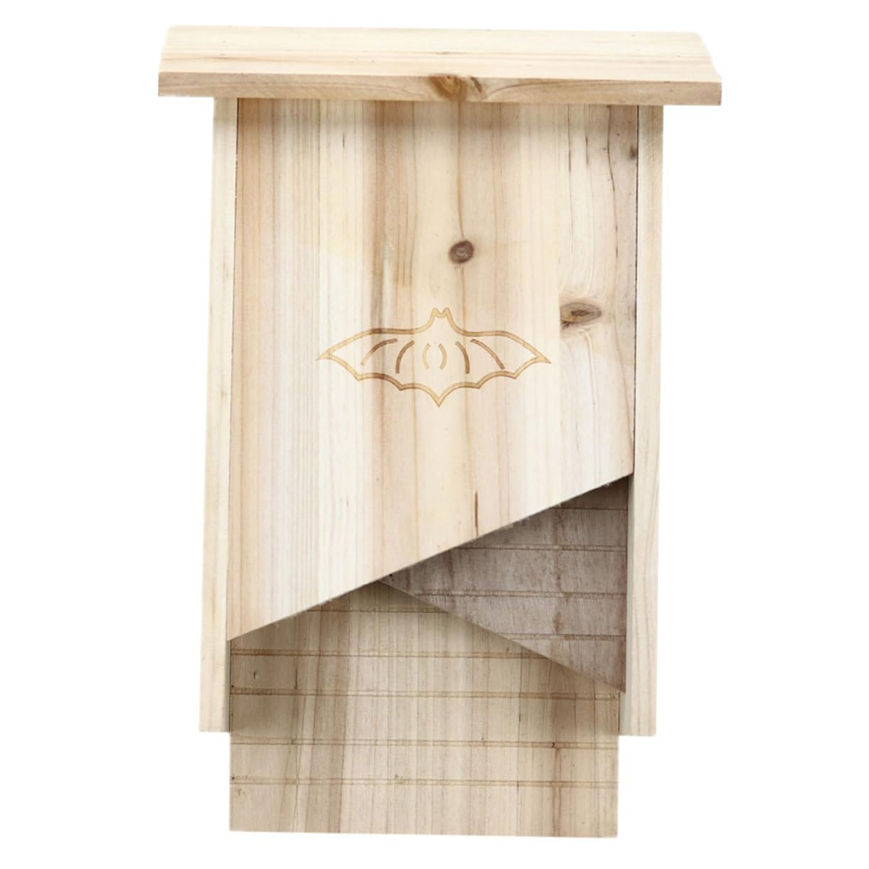 POPETPOP Handcrafted Wooden Bat House Outdoor Pet Shelter Backyard Bat Box for Garden Easy Installation Habitat for Bats Unique Design for Courtyards