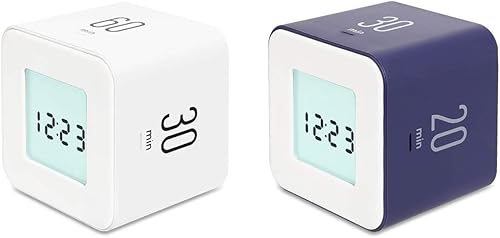 Miniatura 1 de mooas Paquete de temporizador multicubo, blanco (5, 15, 30, 60 minutos) y violeta (5, 10, 20, 30 minutos), reloj y alarma, juego de temporizador