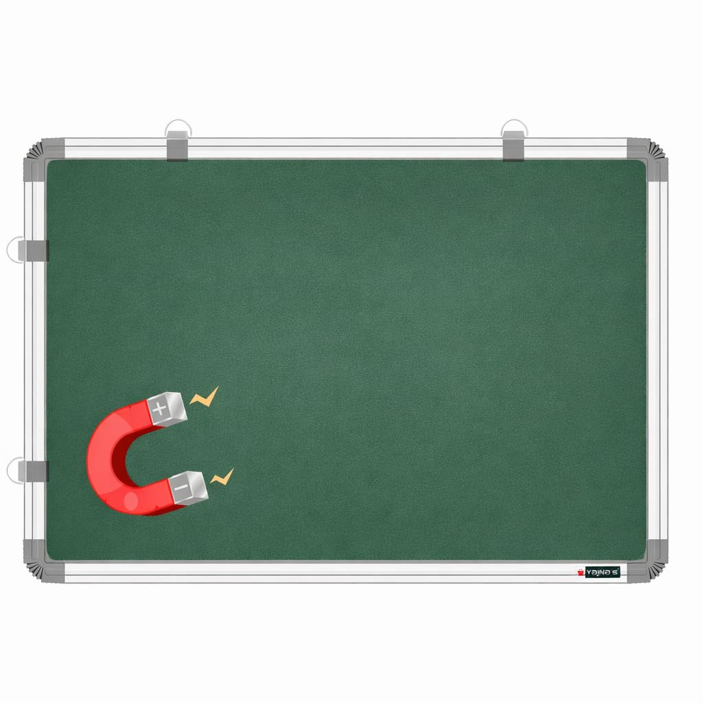 YAJNAS 3x2 Feet Ceramic Steel (Magnetic) Green Chalkboard for Kids, Home & Kitchen with Heavy-Duty Aluminium Frame | Scratch-Proof & Corrosion-Proof Surface (Honeycomb Lightweight Core) 2