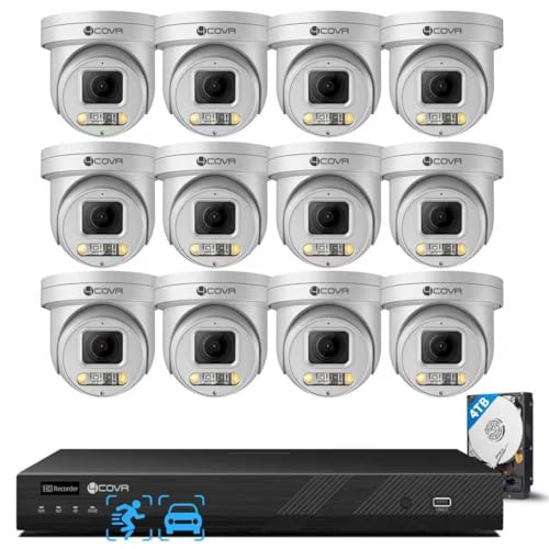 4COVR 16 Channel PoE PTZ Security Camera System, 12X 5MP IP