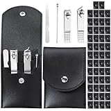 50 Sets Nagelknipser-Set, 4-in-1-Edelstahl-Reise-Nagelpflege-Set, einzeln verpackt, Maniküre-Nagel-Kits mit Etui für Erwachsene, Zuhause, Hotel, Körperpflege und Veranstaltungen (schwarz)