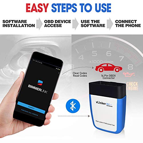 OBDII Bluetooth Vgate vLinker BM para Android e iOS 5