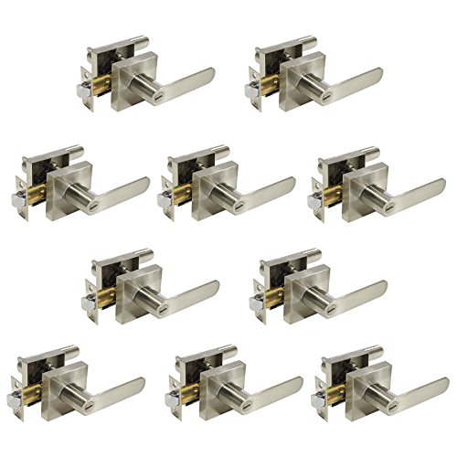 10 Pack Brushed Nickel Door Lever Privacy Function Door Knob, Bedroom Bathroom Door Handle with Lock, Nickel Interior Door Hardware 10 Pack Brushed Nickel Door Lever Privacy Function Door Knob, Bedroom Bathroom Door Handle with Lock, Nickel Interior Door Hardware