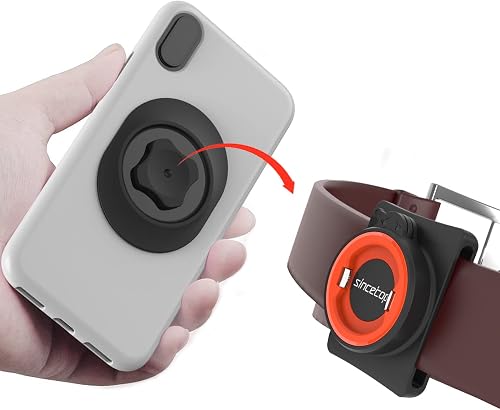 sincetop Phone Belt Clip with Quick Mount,Universal Sport Cell Phone Belt Holder,Quick Release Attach/Detach Compatible with iPhone,Smartphones Stand,and More【Series C-1st Gen】