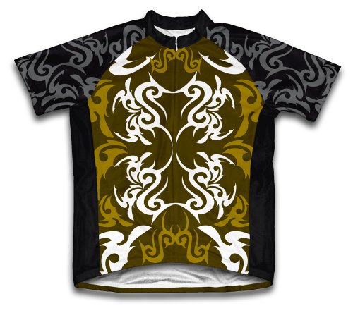 ScudoPro Green Black Tattoo Sheme Short Sleeve Cycling Jersey for Youth - Size XS