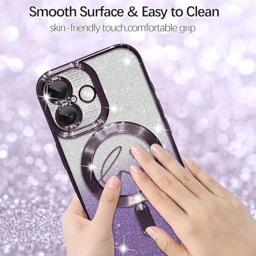 Image of ZIYE Magnetic Case Designed for iPhone 17 Glitter Case-Purple