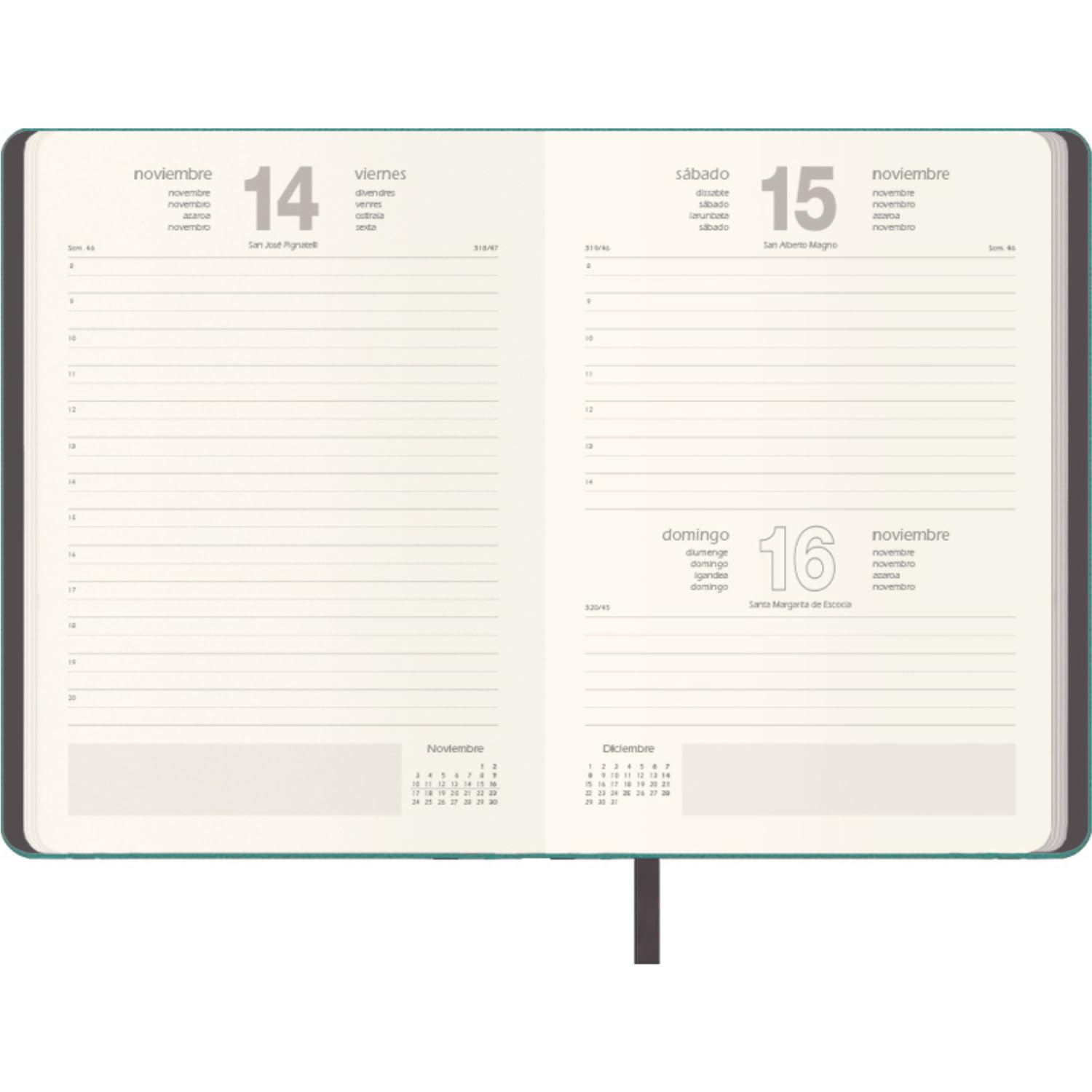 Agenda 2025 Giorno Per Pagina A5 - Copertina Rigida, Spagnolo, Rosa Aruba - Foto 9