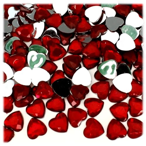 The Crafts Outlet 144pc Rhinestones Heart 12mm - Flatback Devil Red Wine