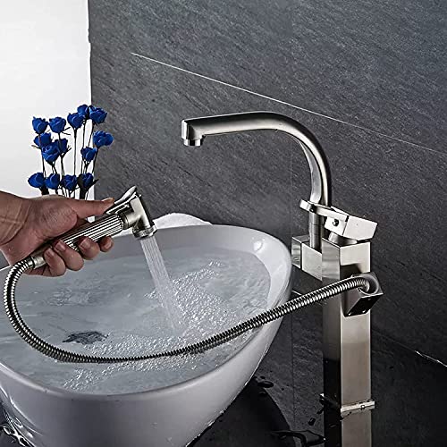 Robinet de cuisine à double bec avec mitigeur rétractable monotrou chromé - 2
