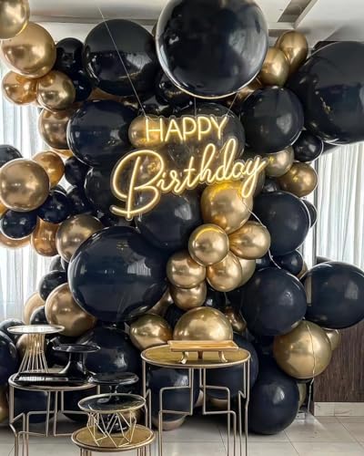 Black Balloons, 140pcs Black 18 12 10 5 Inch Different Sizes Pack Party Latex Balloons for Birthday Halloween Holiday Balloon Garland as Party Decorations - Image 6