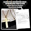 JeweBella Cross Necklace for Men Stainless Steel Necklace with Cross Pendent Men's Necklace Cross Jewelry Classic Christian Necklace Silver/Gold/Black Necklace 61CM Length #3