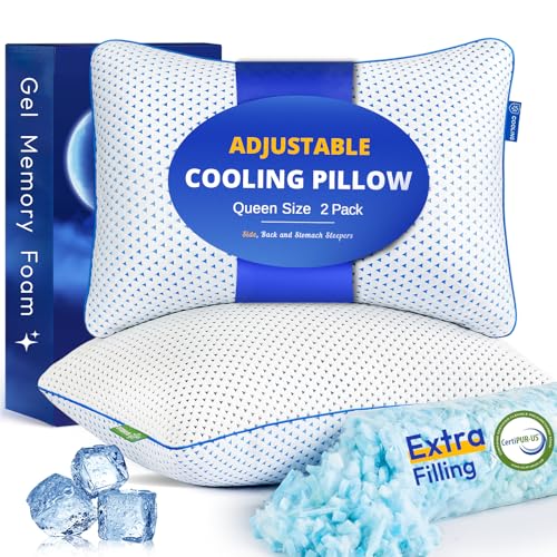 Fulocean Cooling Gel Shredded Foam Pillow 2-Pack