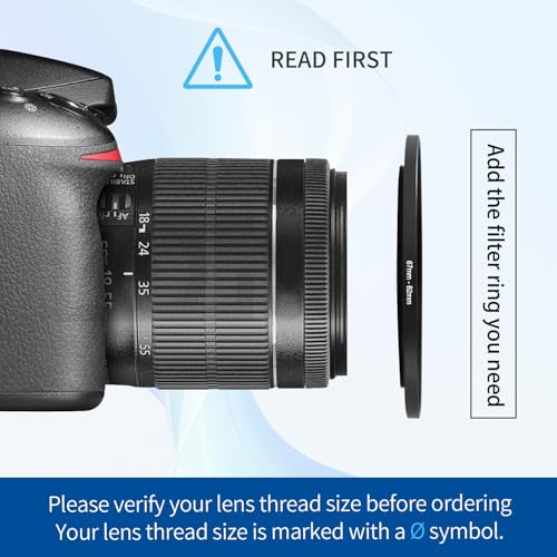 Anillo adaptador step-up de 67 a 82 mm, anillo filtro de aumento para montura de lente de 67 mm y filtro de 82 mm para cámaras DSLR y filtros ND, UV, CPL e IR miniatura 4