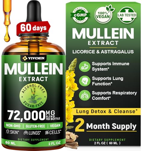 vivcmin Mullein Drops for Lungs Licorice & Astragalus,