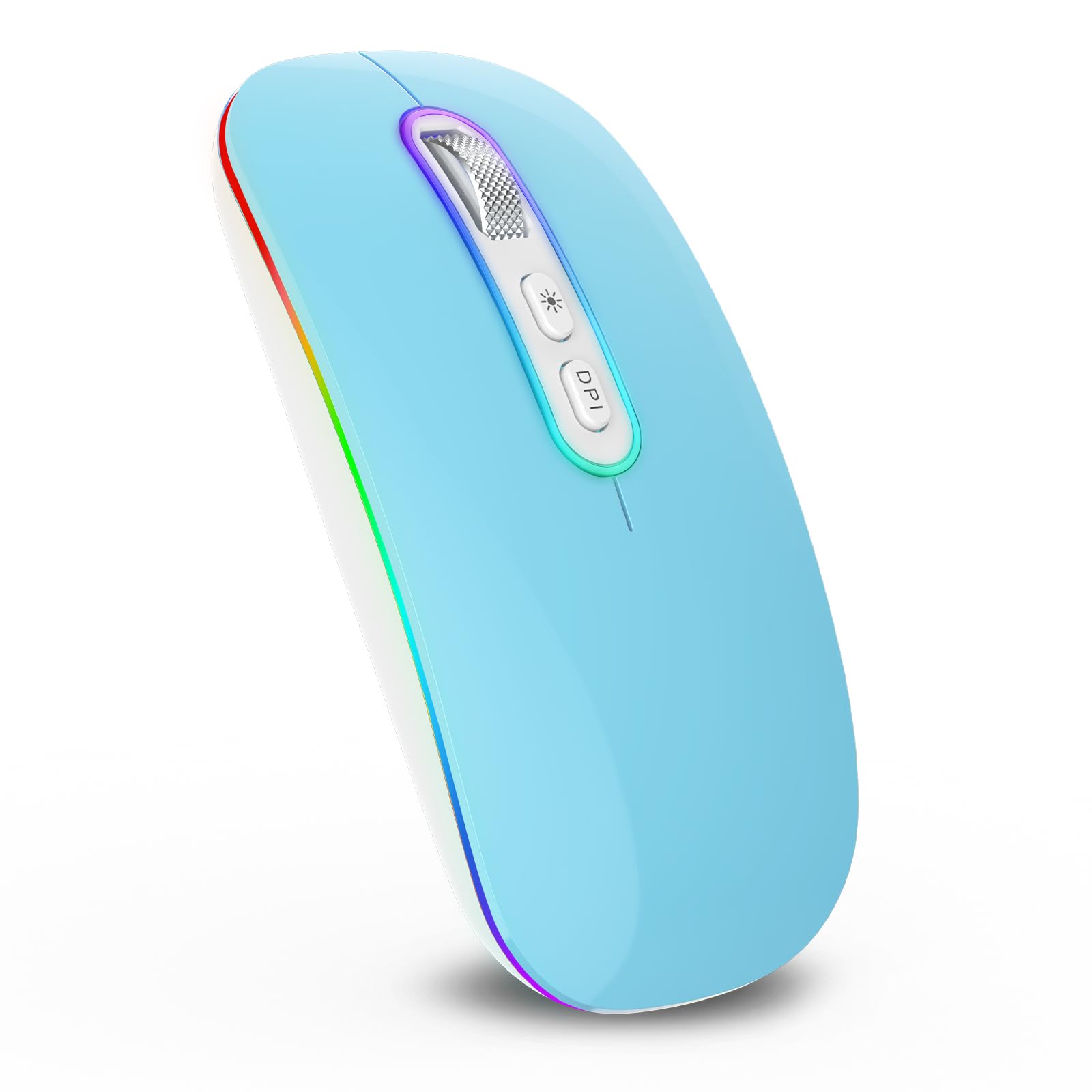 cimetech Wireless Mouse for Laptop Rechargeable, Portable Computer Mice for Business Travel, Silent LED Mouses Inalambrico Optical with Nano Receiver, Plug and Play for iPad MacBook air PC