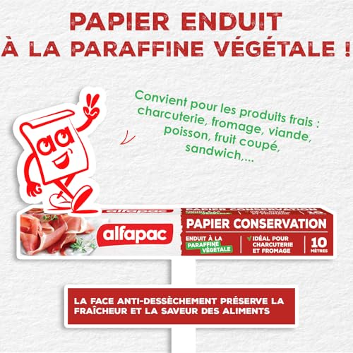 ALFAPAC - Papier zur Aufbewahrung mit pflanzlichem Wachs, 10m