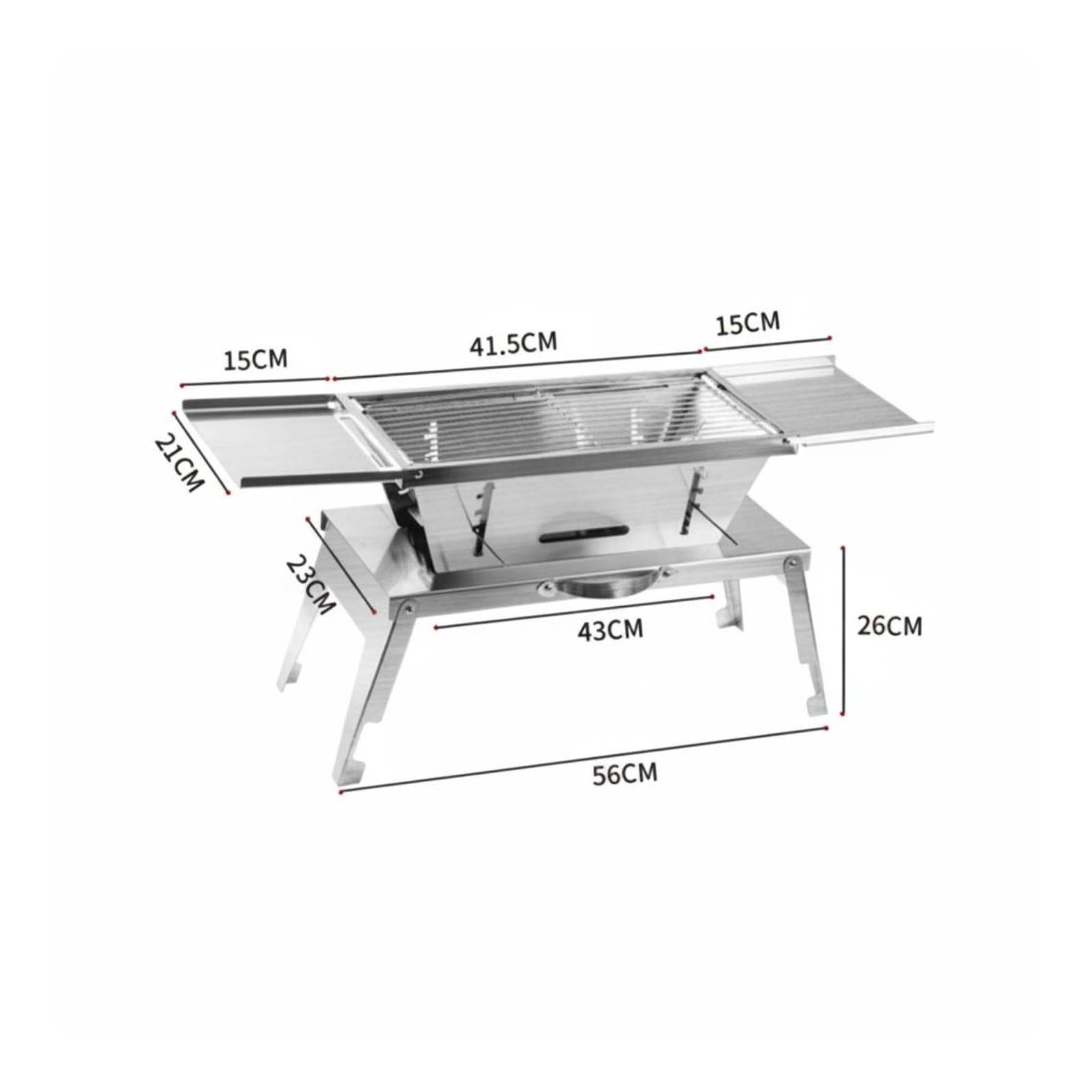 Barbecue Portatile Griglia Barbecue Griglia Pieghevole Griglia a Carbone in Acciaio Inox 304 con Vassoio Bricchetti a Livelli E Facile Pulizia