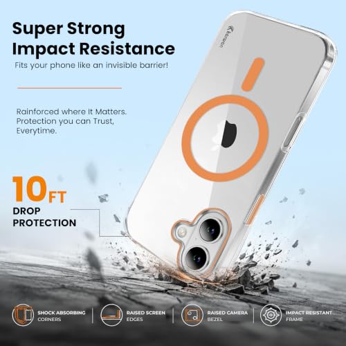 Image of KARWAN Crystal Clear Magnetic Back Case Cover Compatible with iPhone 17 Anti-Yellow Transparent Shockproof Cover with Camera Protection, Scratch Resistant, MagEaze Wireless Charging Support