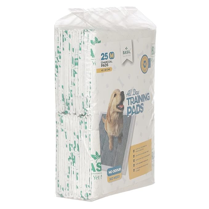 Waggytails Basil Training Pad for Dogs | Pee Pads Charcoal Medium Pieces in a Packet | 45 x 60 CM | Super Absorbent Dog Training Pad | Toilet Trainer Pads for Pet | Poop Mats (Pack of 1) (B0D5JN767Q) Amazon Price History, Amazon Price Tracker