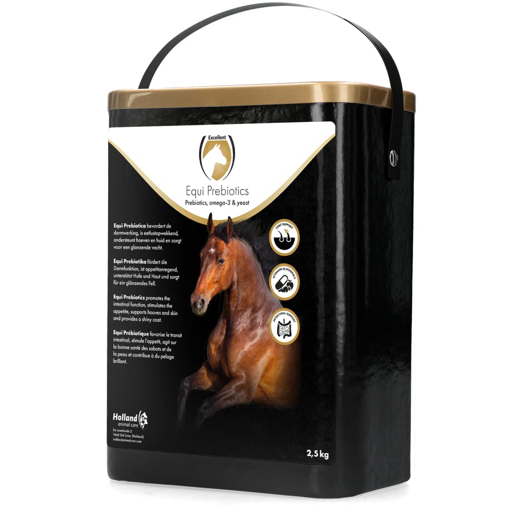 Holland Animal Care Excellent Equi Prebiotics – wspomaga aktywność jelit i pobudza apetyt – nadaje się dla koni – 2,5 kg