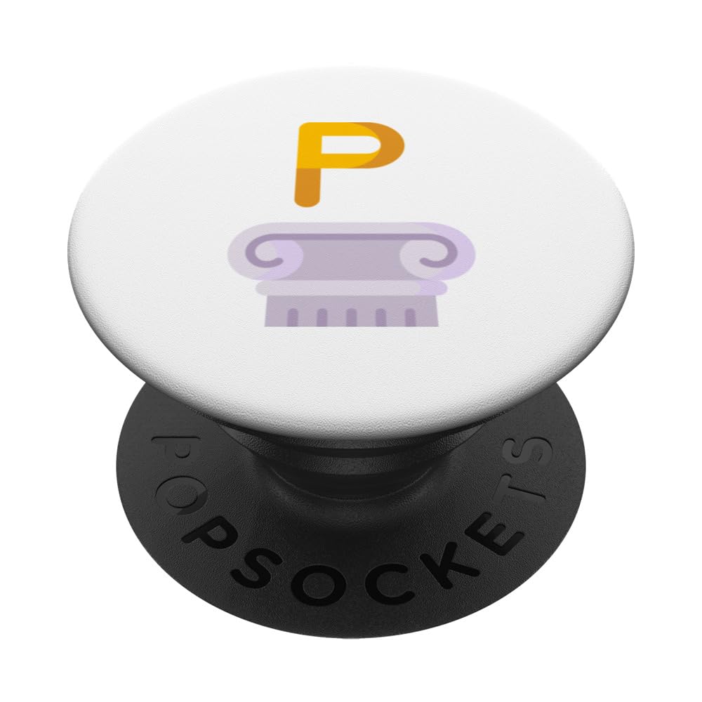 Greek Alphabet Rho PopSockets Swappable PopGrip, Black