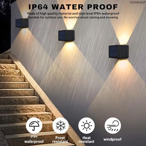 Image of Homehop Solar Light Outdoor Home Garden Wireless Wall Automatic Night Lamp | Solar Wall Light Outdoor Waterproof Up Down LED Decoration for Balcony, Porch, Patio, Landscape and Pathway (Warm Light, ABS)