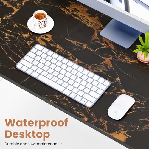 Image of BRANDFLEX Office Computer Table for Home /Writing Desk for Office Table /Folding Table for School /Folding Study Table /Work from Home Computer Table (COM Golden)