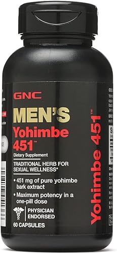 GNC Yohimbe 451 para hombre 60 cápsulas apoya la salud sexual