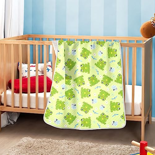 Image of Swaddle Blanket for Frogs and Dragonfly Baby Receiving Blanket Muslin Baby Swaddles Soft Cotton Breathable Nursery Blankets for Unisex Boys and Girls 30x40 Inch