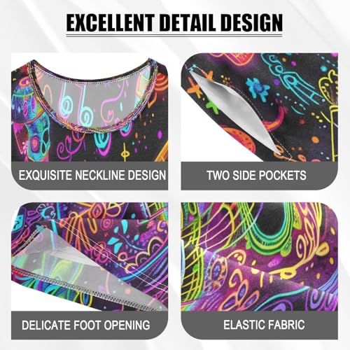 senya Short Sleeve Pajamas Sets Summer Cotton Sleepwear Guitar Note Singing Musical Scene4