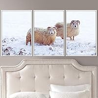 3 Piece Framed Canvas Wall Art Fun Animals Canvas Prints Home Artwork Decoration for Living Room,Bedroom - 16