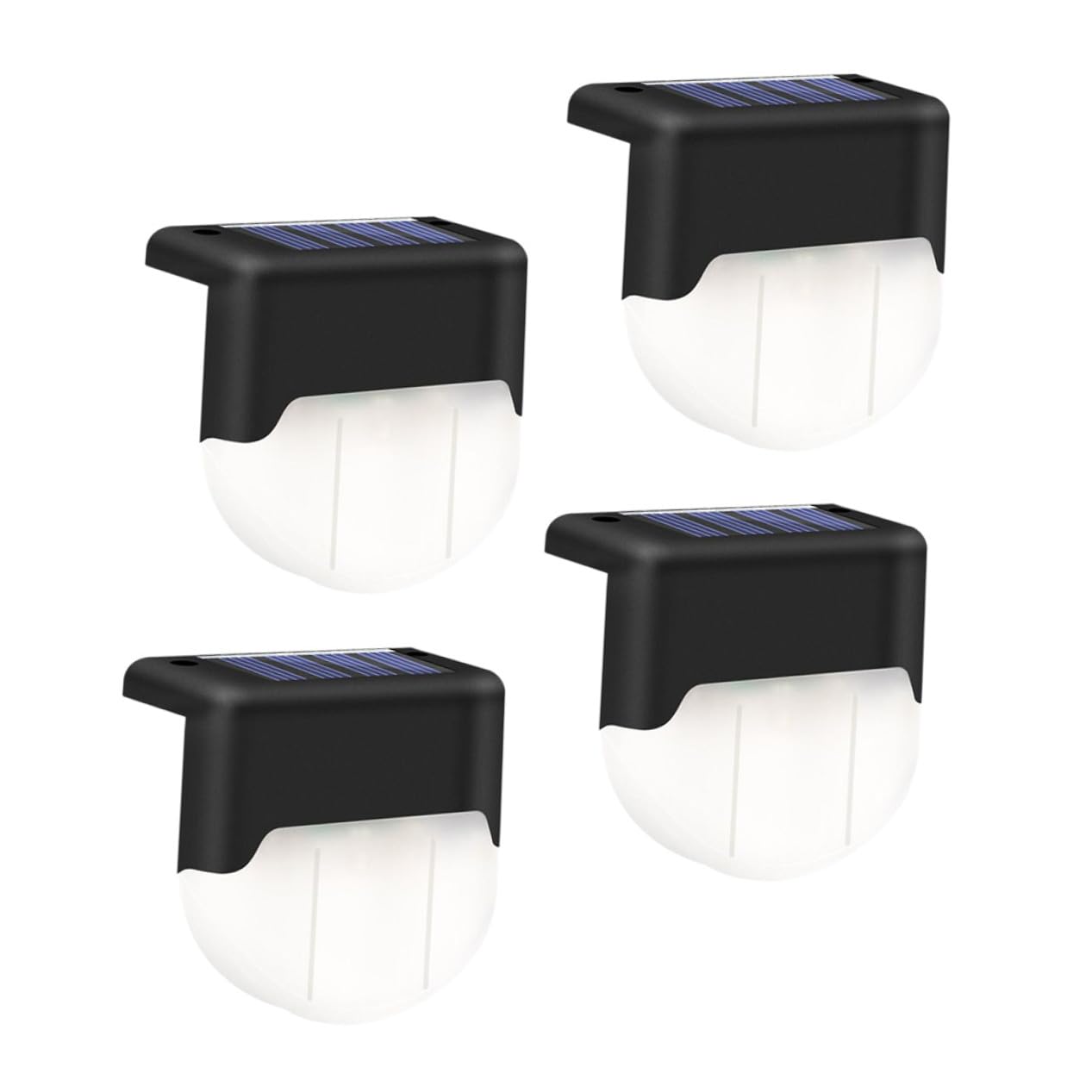 Luci Solari da Gradino LED Ip55 Nere 4 Pezzi per Esterni