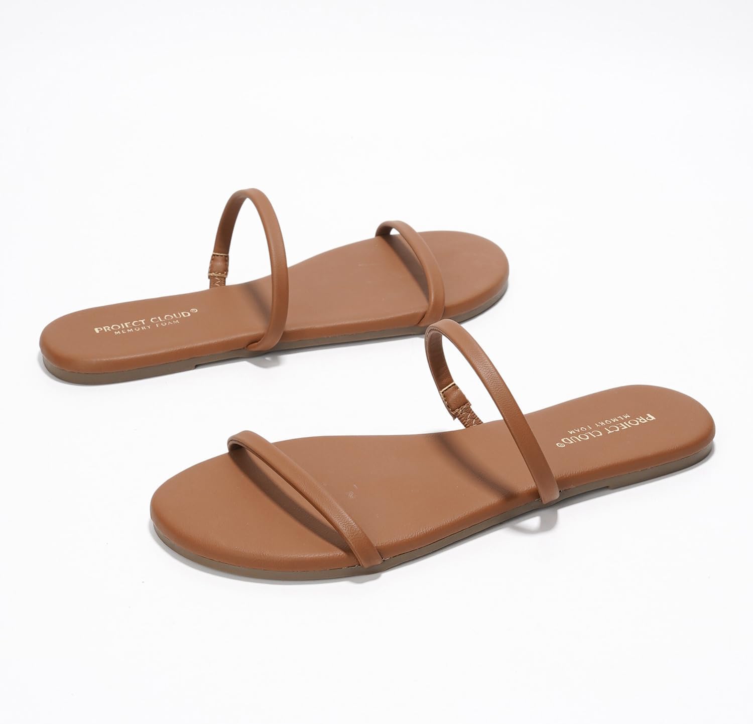 Project Cloud Summer Sandals for Women 2026 - Memory Foam Insole and Eco-Crafted Leather Beach Flip Flops for Women - Non Slip and Lightweight Double Strap Womens Sandals(Transition,CHOC, 7) - Image 6