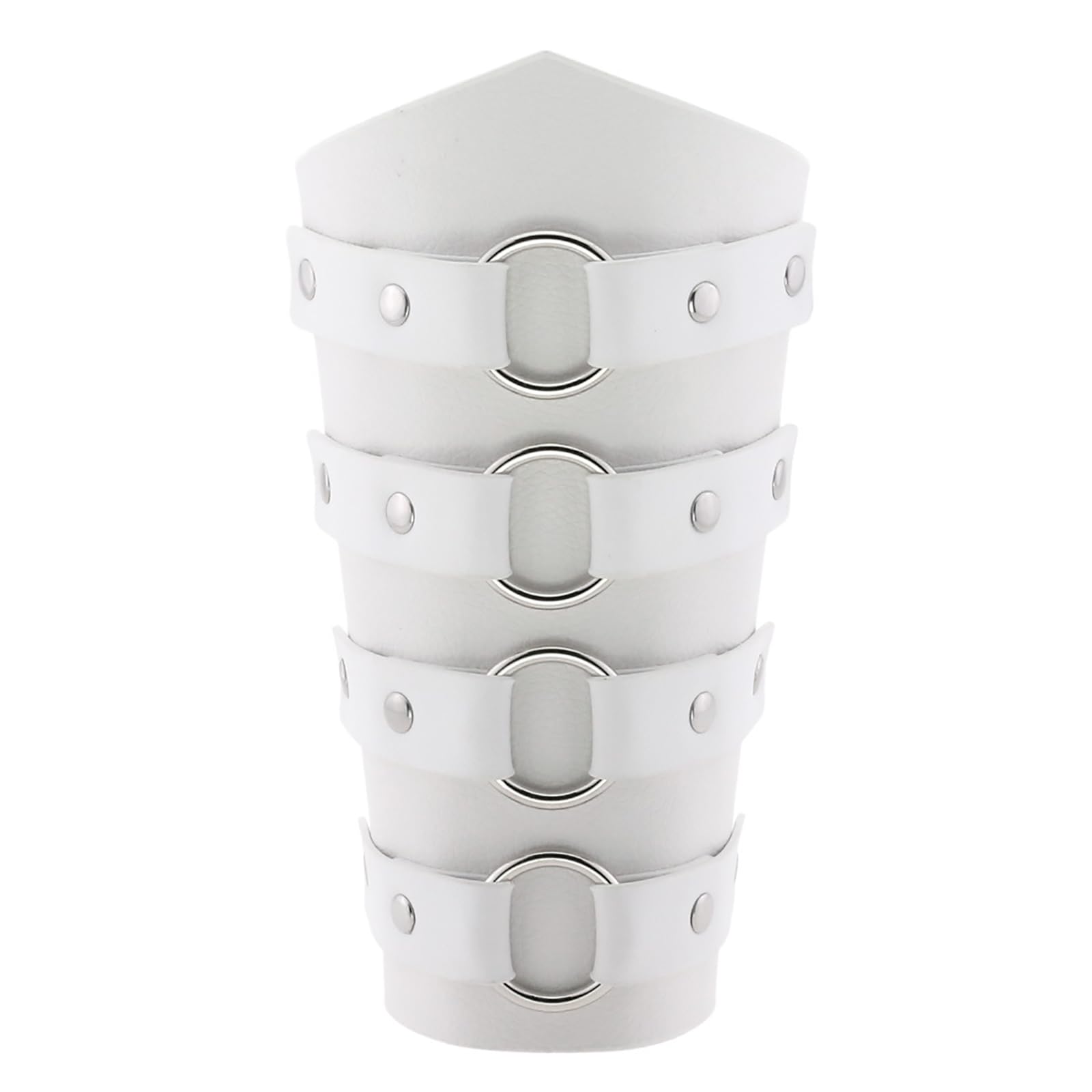 oringnat Medieval Arm Guards for Male Role Play Pirate PU Medieval Pirate Soldier Gauntlets with Round Buckle Halloween