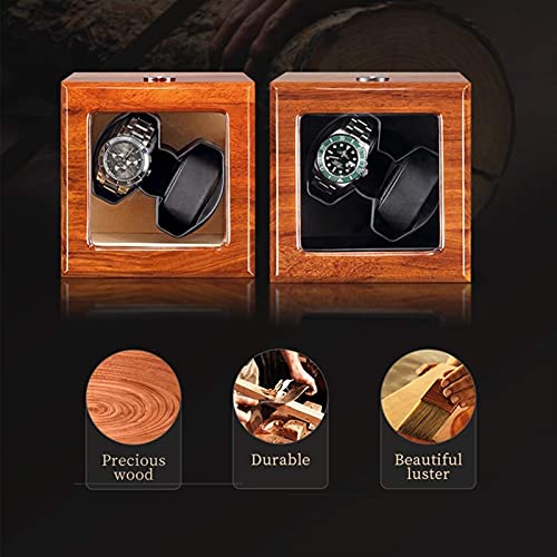 Caja giratoria de madera de lujo para relojes automáticos con cristal 3