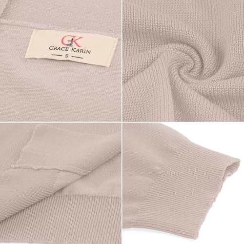 Image of GRACE KARIN Women Cardigan Sweaters Lightweight Knit Cropped Cardigans Trendy 3 /4 Sleeve Shrug Bolero S-3XL