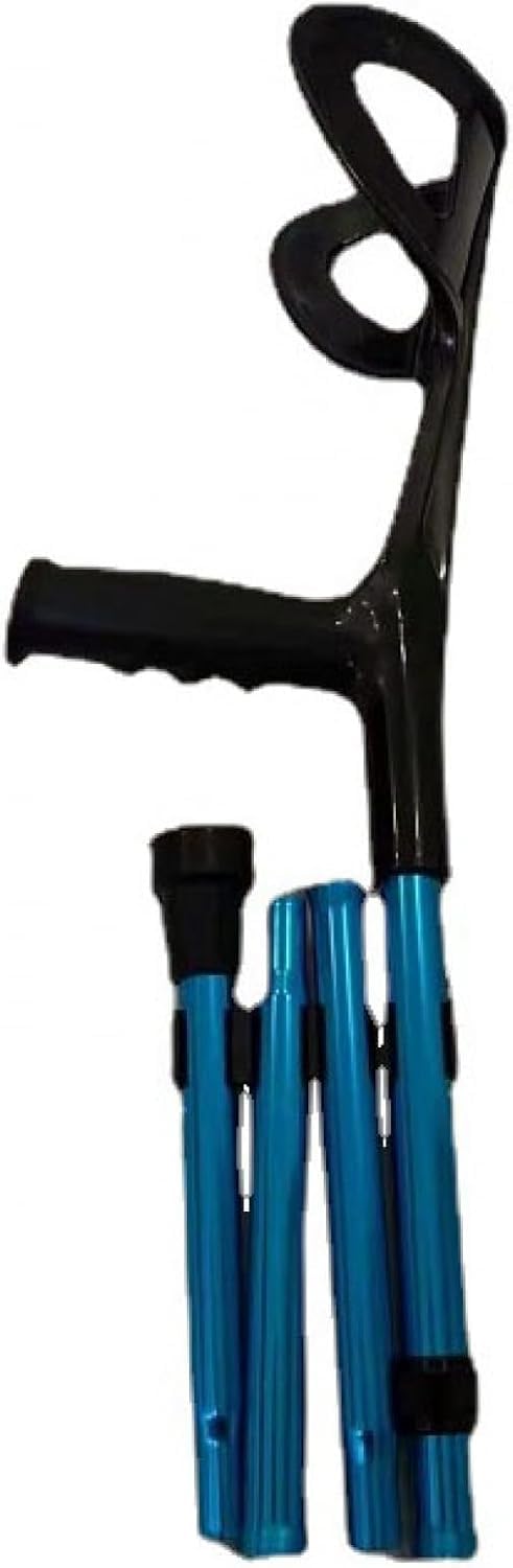 Muletas plegables: muletas de antebrazo de aleación de aluminio, ligeras, altura ajustable, adecuadas para ancianos y discapacitados