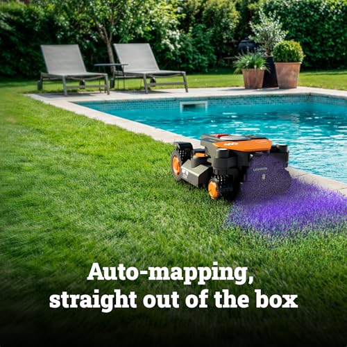 Image of WORX Robot Lawn Mower 4WD for 1 /2 Acre, No Perimeter Wire, WR342 | Landroid Vision Cloud with AI Obstacle Avoidance, RTK Cloud Navigation, Auto Mapping, App Control, 84% Slope, Cut-to-Zero