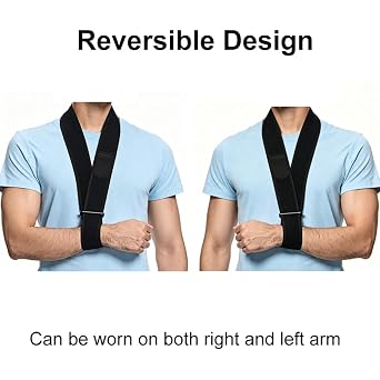 Adjustable Arm Sling Light‑Weight Collar & Cuff Shoulder Immobilizer Breathable Arm Elbow Support Strap Universal Fit for Men & Women Black