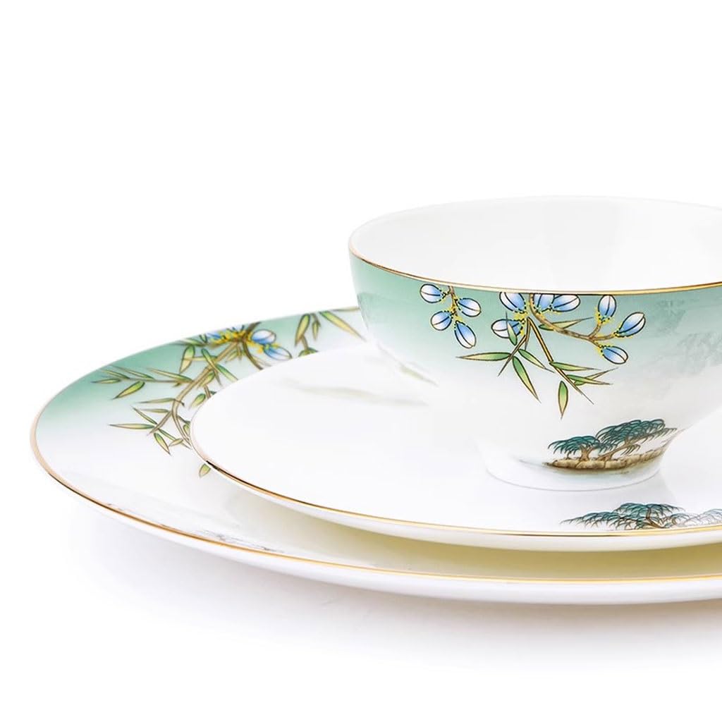 GUERNSEY ​Kuchenne zestawy talerzy obiadowych chińska porcelana kostna talerze obiadowe i zastawa stołowa domowe talerze do jadalni i zastawa stołowa ceramiczne płaskie talerze zestaw