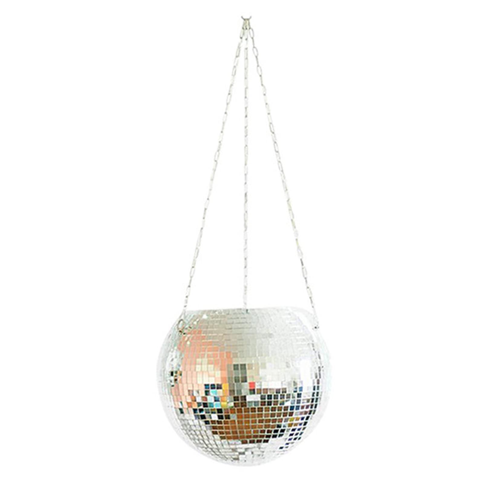 TruejoyDisco Ball Planter, Disco Ball Flower Pot, Mirror Disco Glitter Planter, Hanging Flower Pot with Metal Chain Hook, Mirror Hanging Planter with Chains and Hook