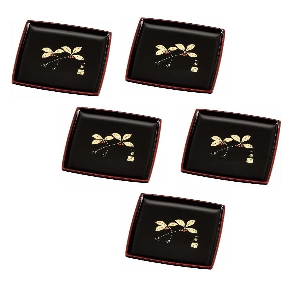Amazon.co.jp: 【会津漆器 茶托・銘々皿(五枚組)】 黒 角銘々皿 やぶ